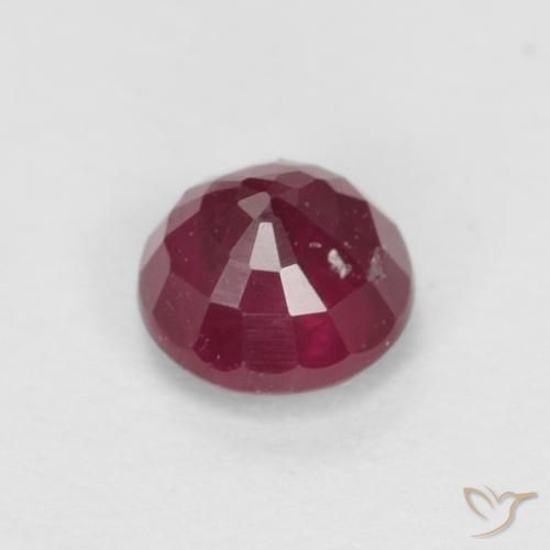 Rubi Vermelho escuro Natural 0.43ct, Redondo, SI