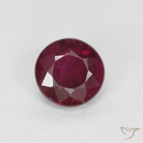 0.34ct Natural Vinho vermelho Rubi, Redondo, VS