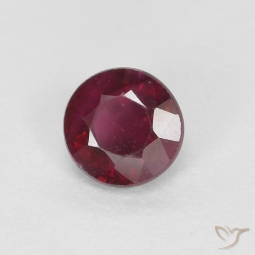 Rubi Vinho vermelho Natural 0.34ct, Redondo, VS