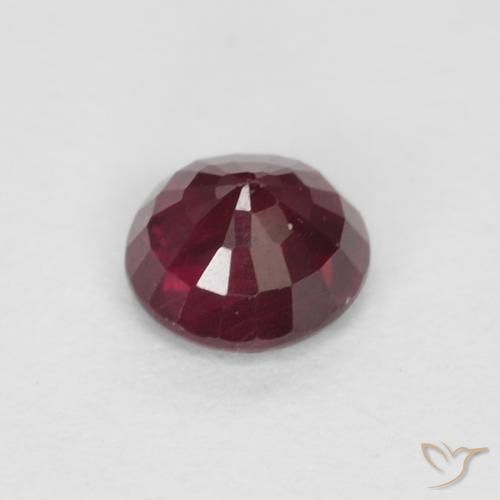 Rubi Vinho vermelho Natural 0.34ct, Redondo, VS