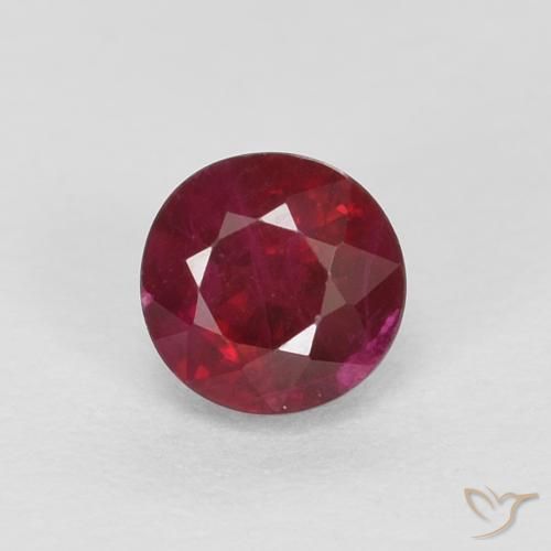 0.43ct Natural Vinho Tinto Profundo Rubi, Redondo, SI