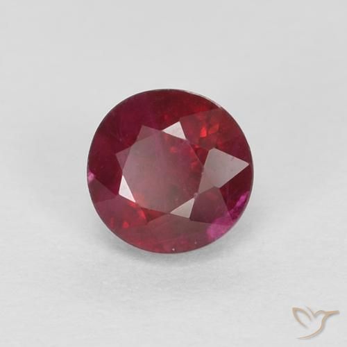 Rubi Vinho Tinto Profundo Natural 0.43ct, Redondo, SI