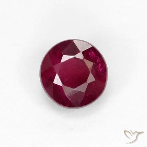 0.42ct Natural Vermelho escuro Rubi, Redondo, VS-SI
