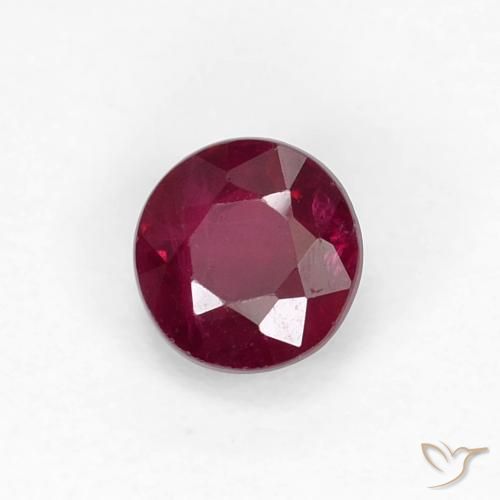 Rubi Vermelho escuro Natural 0.42ct, Redondo, VS-SI