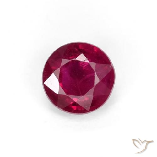 0.33ct Natural Vermelho escuro Rubi, Redondo, VS-SI