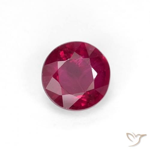 Rubi Vermelho escuro Natural 0.33ct, Redondo, VS-SI