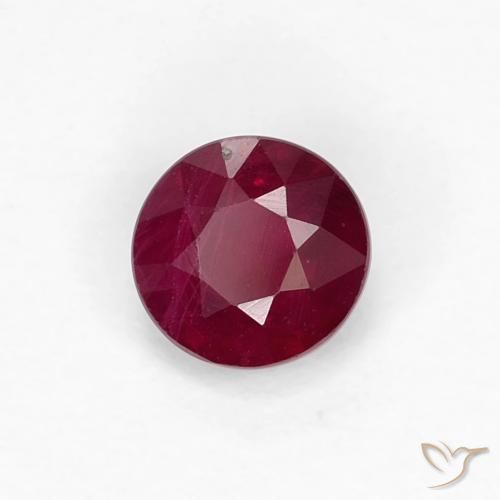 Rubi Vermelho escuro Natural 0.38ct, Redondo, VS-SI