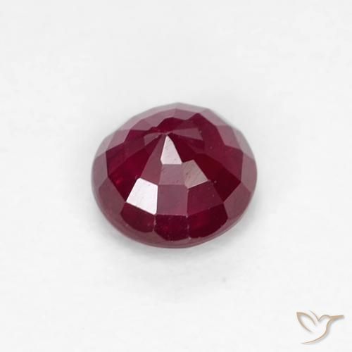 Rubi Vermelho escuro Natural 0.38ct, Redondo, VS-SI