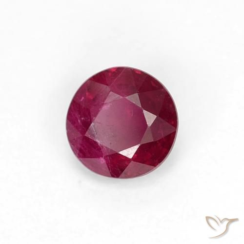 Rubi Vermelho escuro Natural 0.33ct, Redondo, VS-SI