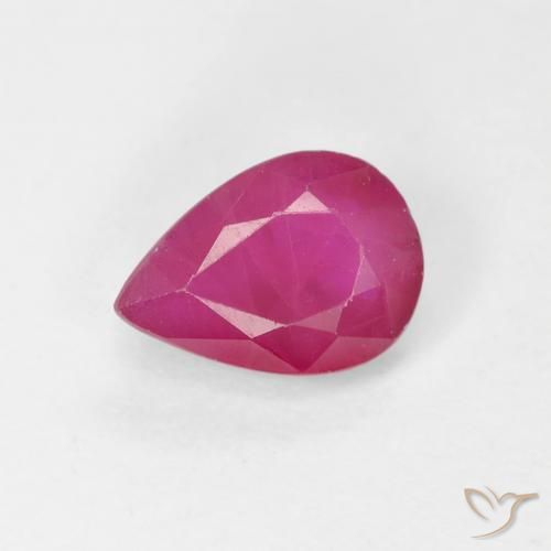 0.99ct Natural rosa avermelhado Rubi, Formato de pêra, VS-SI