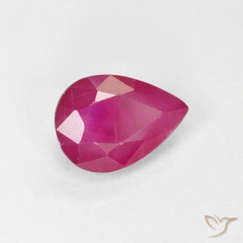 Rubi rosa avermelhado Natural 0.99ct, Formato de pêra, VS-SI