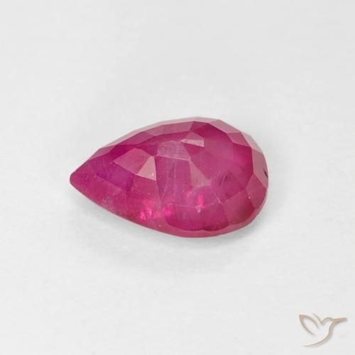 Rubi rosa avermelhado Natural 0.99ct, Formato de pêra, VS-SI