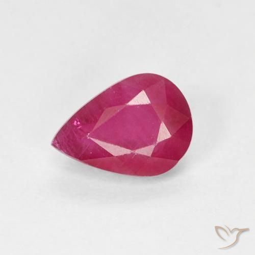0.96ct Natural Vermelho rosado Rubi, Formato de pêra, VS-SI