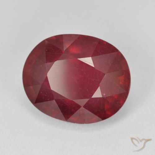 Rubi Vermelho escuro Natural 10.38ct, oval, VS