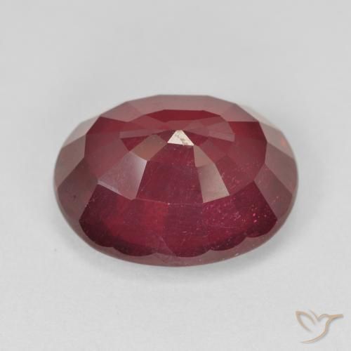Rubi Vermelho escuro Natural 10.38ct, oval, VS