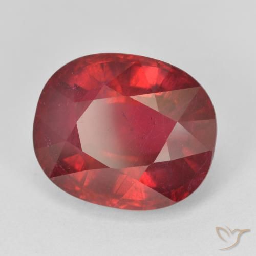 Rubi vermelho intenso Natural 12.68ct, oval, VS