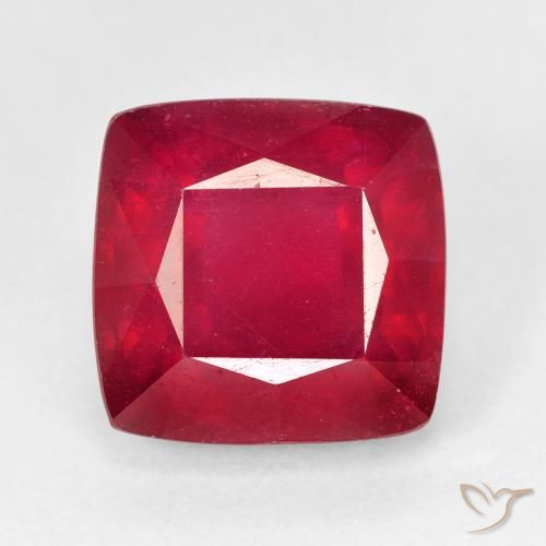 7.35ct Natural Vermelho Rubi, Almofada, VS