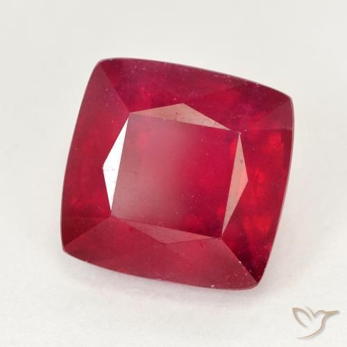 Rubi Vermelho Natural 7.35ct, Almofada, VS