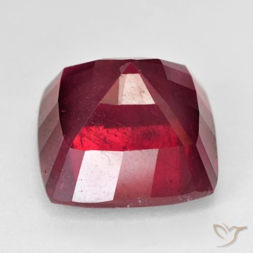 Rubi Vermelho escuro Natural 24.06ct, Almofada, VS