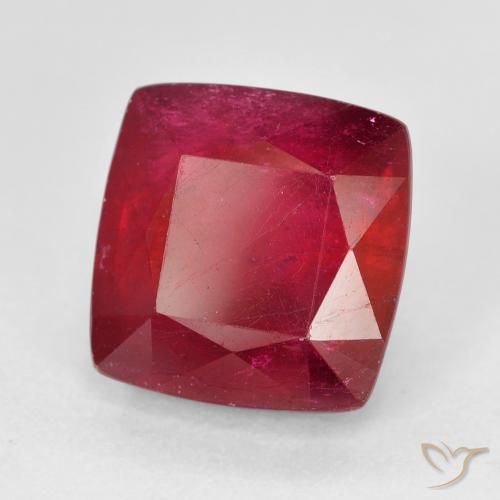 Rubi Vermelho escuro Natural 7.12ct, Almofada, VS