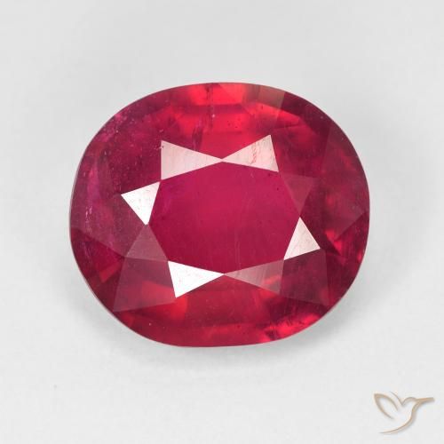 8.60ct Natural vermelho médio Rubi, oval, VS