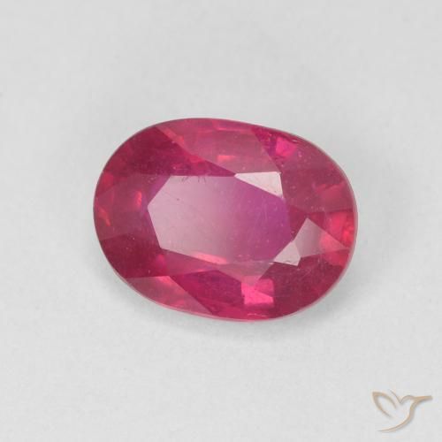 Rubi Luz vermelha Natural 1.54ct, oval, VS