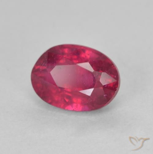 Rubi Luz vermelha Natural 1.43ct, oval, VS