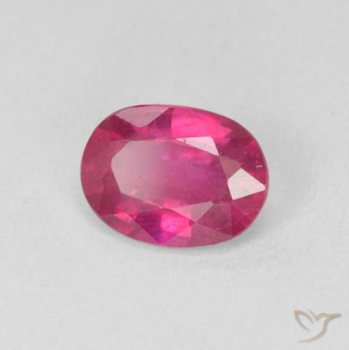 Rubi Luz vermelha Natural 1.36ct, oval, VS