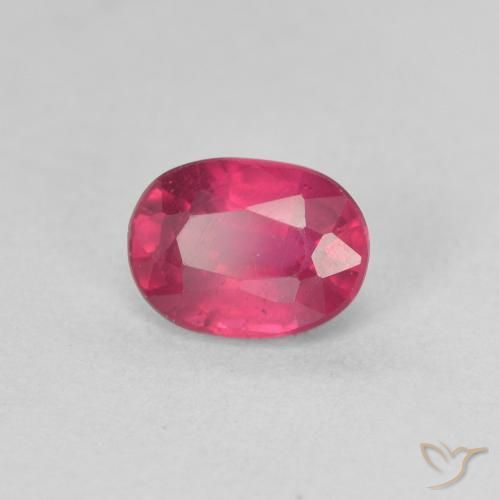 Rubi rosa avermelhado Natural 1.23ct, oval, VS