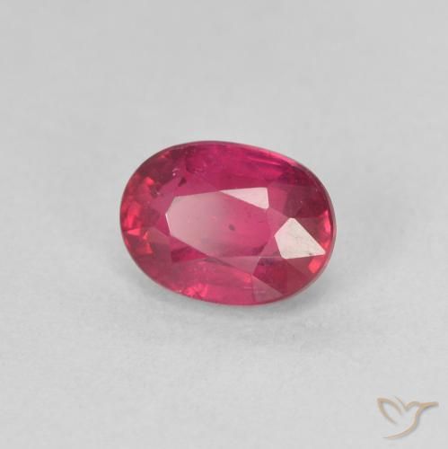 Rubi Vermelho rosado Natural 1.32ct, oval, VS