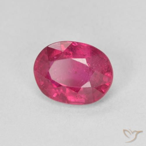Rubi vermelho médio Natural 1.61ct, oval, VS