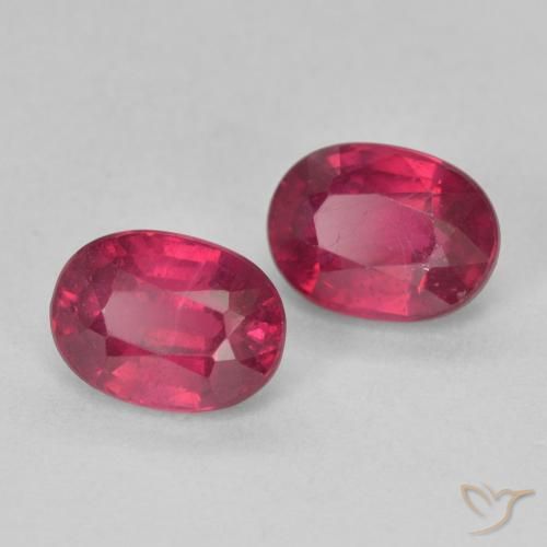 Pedras preciosas de Rubi Rosa Avermelhado Profundo natural de 2.55 ct, oval, VS-SI