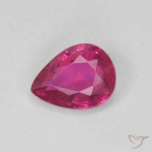 0.81ct Natural Luz vermelha Rubi, Formato de pêra, SI