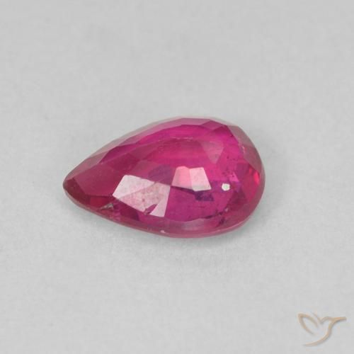 Rubi Luz vermelha Natural 0.81ct, Formato de pêra, SI