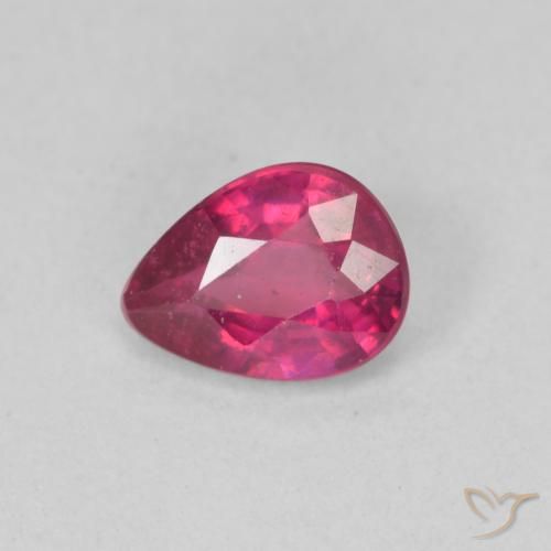 0.95ct Natural Luz vermelha Rubi, Formato de pêra, VS