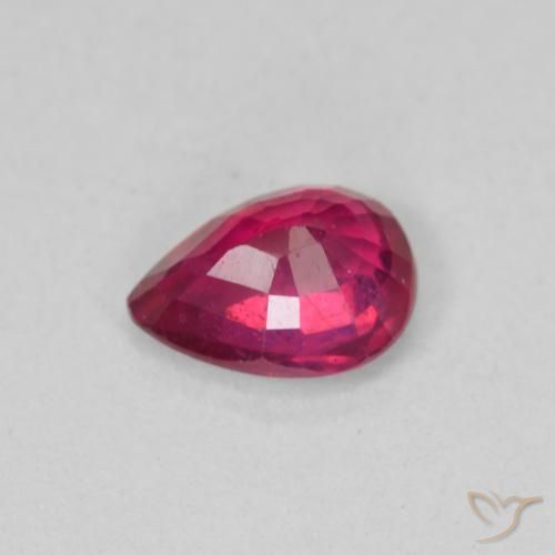 Rubi Luz vermelha Natural 0.95ct, Formato de pêra, VS