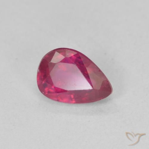 Rubi Luz vermelha Natural 0.93ct, Formato de pêra, VS-SI