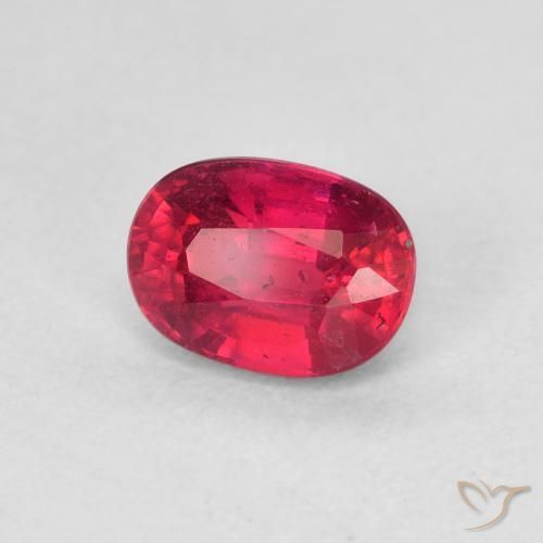 Rubi Vermelho rosado Natural 1.35ct, oval, VS