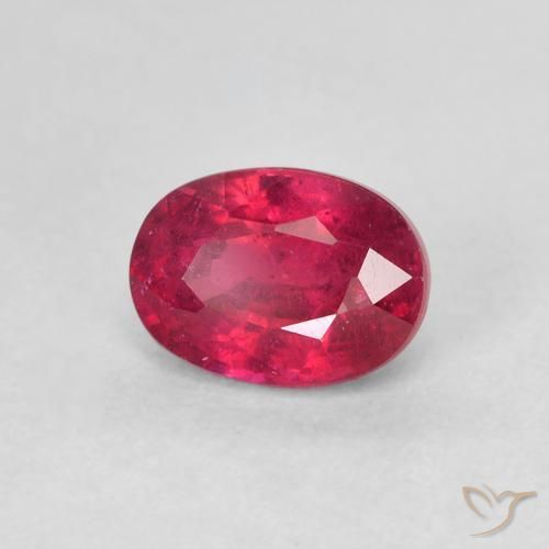 Rubi Vermelho rosado Natural 1.50ct, oval, VS