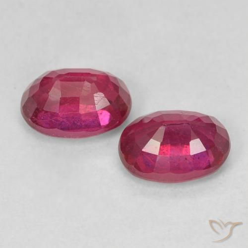 Pedras preciosas de Rubi Medium Dark-Red natural de 2.49 ct, oval, VS