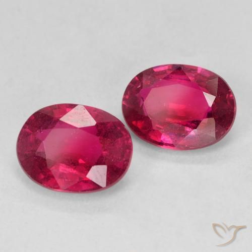 Pedras preciosas de Rubi Vermelho rosado natural de 3.05 ct, oval, VS