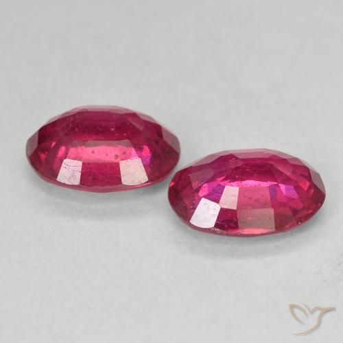 Pedras preciosas de Rubi Vermelho rosado natural de 3.05 ct, oval, VS