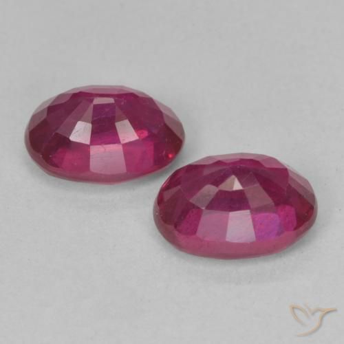 Pedras preciosas de Rubi Luz vermelha natural de 2.54 ct, oval, VS