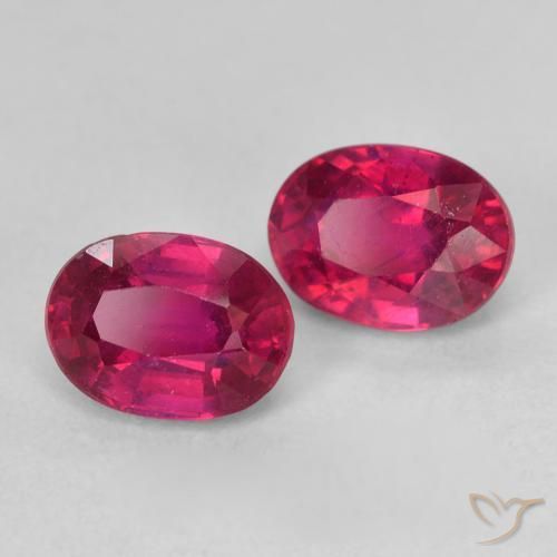 Pedras preciosas de Rubi Rosa Avermelhado Profundo natural de 2.47 ct, oval, VS