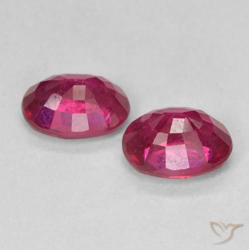 Pedras preciosas de Rubi Luz vermelha natural de 2.12 ct, oval, VS