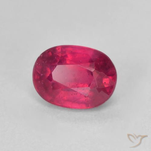 Rubi Vermelho rosado Natural 1.38ct, oval, VS