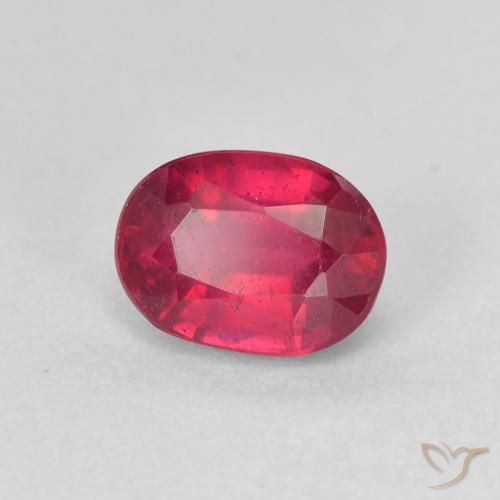 Rubi Vermelho rosado Natural 1.51ct, oval, VS
