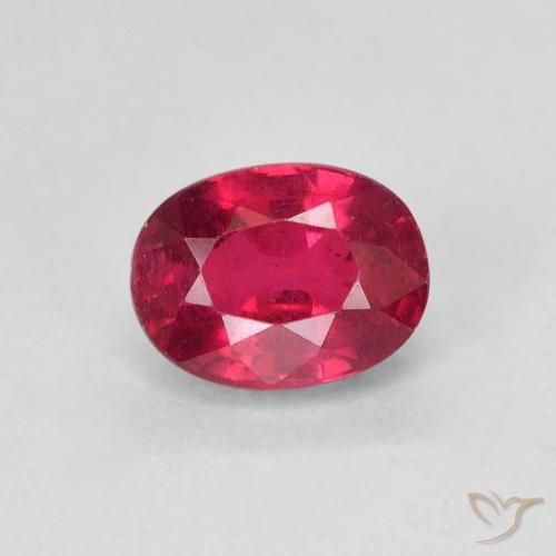 1.50ct Natural vermelho médio Rubi, oval, VS