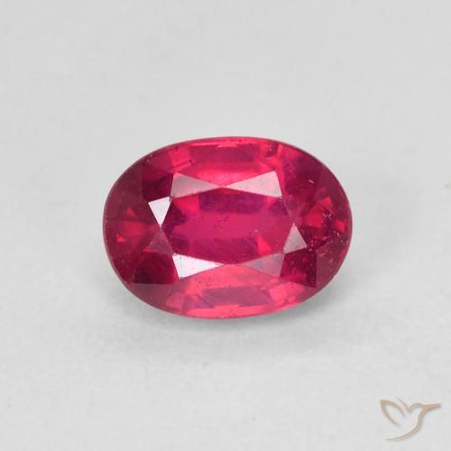 1.38ct Natural Medium Dark-Red Rubi, oval, VS