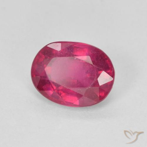 Rubi Luz vermelha Natural 1.57ct, oval, VS-SI